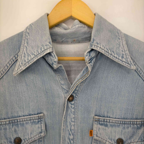 リーバイス Levis 70S 刻印73 オレンジタブ デニムオープンカラーシャツ シガレットポケット メンズ