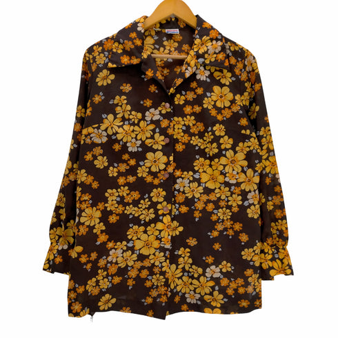 フルギ PYKETTES 70S 花柄 開襟 長袖ブラウス メンズ