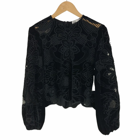 ザラ ZARA 花柄 ベロアトップス レディース import:XS