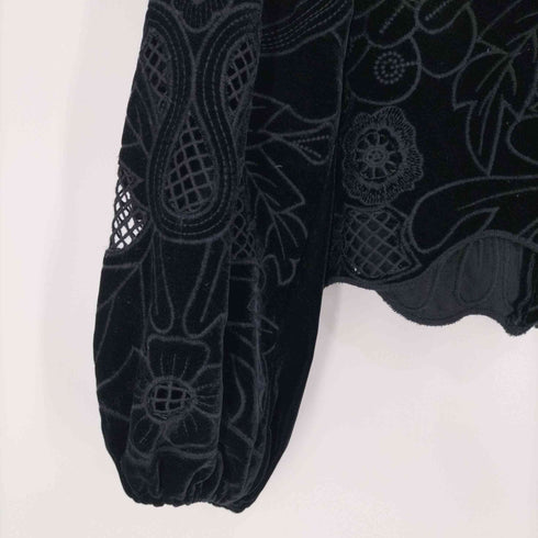ザラ ZARA 花柄 ベロアトップス レディース import:XS