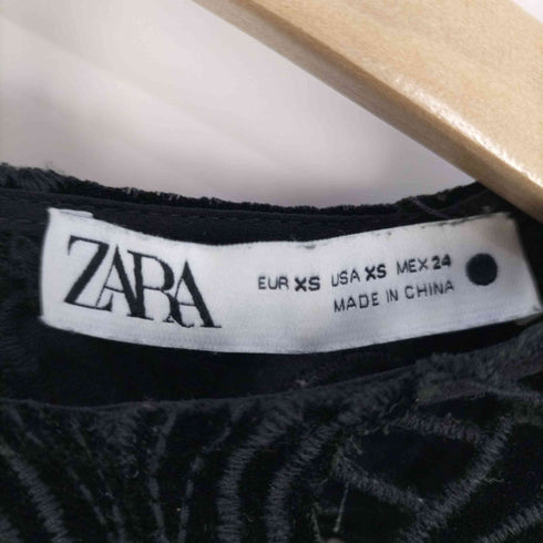 ザラ ZARA 花柄 ベロアトップス レディース import:XS