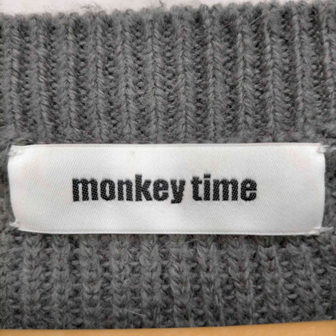 モンキータイム MONKEY TIME クルーネックボーダーアクリルニット メンズ JPN:L