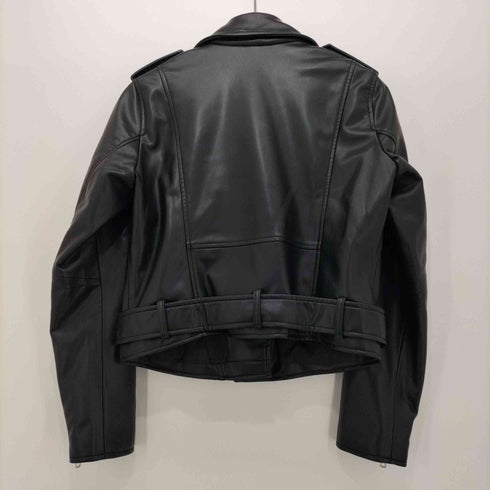 ザラ ZARA フェイクレザーライダースジャケット レディース import:M