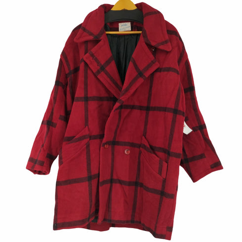 wallis Exclusive 70-80s MADE IN THE U.K.ダブルブレスト チェックウールハーフコート メンズ import:M