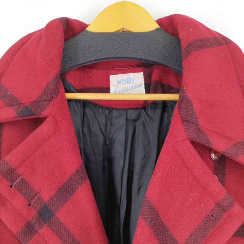 wallis Exclusive 70-80s MADE IN THE U.K.ダブルブレスト チェックウールハーフコート メンズ import:M