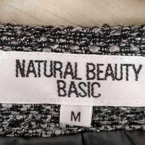 ナチュラルビューティーベーシック NATURAL BEAUTY BASIC ツイード ノーカラージャケト&スカート セットアップ レディース M&M