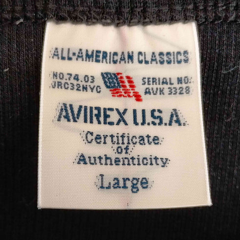 アヴィレックス AVIREX クルーネックロングスリーブTシャツ ロンT メンズ JPN:L