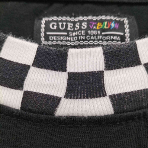 ゲス GUESS モノクロクルーネック フロントロゴ半袖tシャツ メンズ import:L