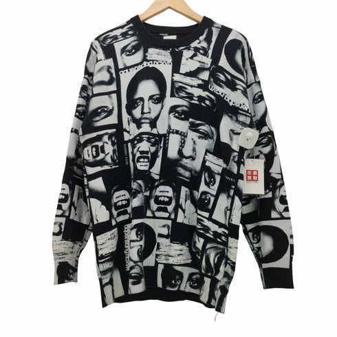 ザラ ZARA フォトプリント クルーネックコットンニット メンズ import:M