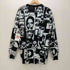ザラ ZARA フォトプリント クルーネックコットンニット メンズ import:M