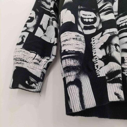 ザラ ZARA フォトプリント クルーネックコットンニット メンズ import:M
