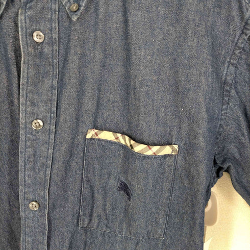 バーバリーロンドン BURBERRY LONDON ノバチェック切替デニムシャツ メンズ JPN:M