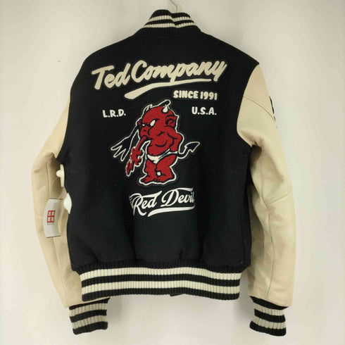 テッドマン TEDMAN No.11 カウレザースリーブ メルトンウールスタジャン RED DEVIL メンズ US:40