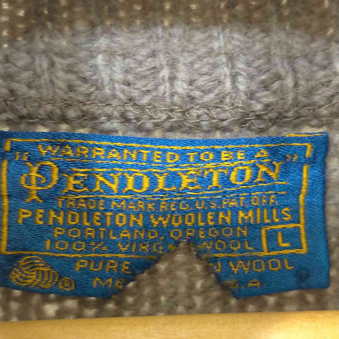 ペンドルトン PENDLETON 70S ヘンリーネックケーブルニット メンズ import:L
