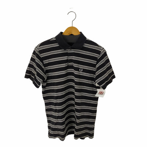 フレッドペリー FRED PERRY ロゴ刺繍 ボーダー半袖ポロシャツ メンズ import:L