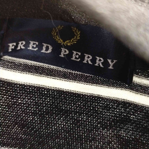 フレッドペリー FRED PERRY ロゴ刺繍 ボーダー半袖ポロシャツ メンズ import:L