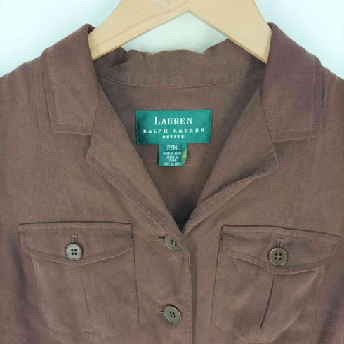 ローレンラルフローレン LAUREN RALPH LAUREN シルクシャツジャケット レディース import:M