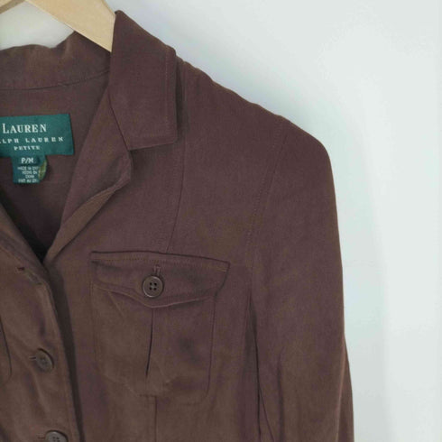 ローレンラルフローレン LAUREN RALPH LAUREN シルクシャツジャケット レディース import:M