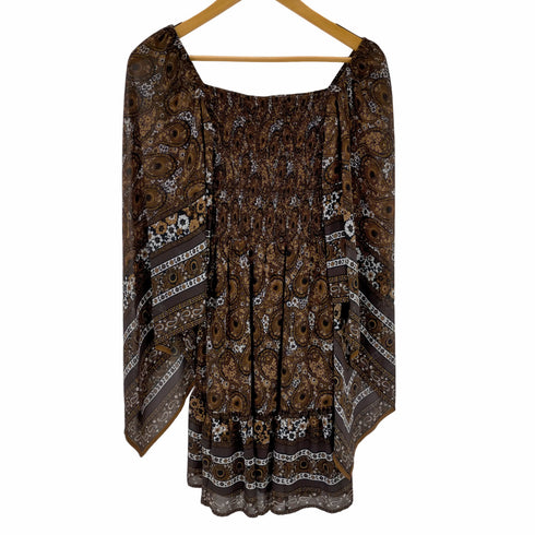 マイケルマイケルコース Michael Michael Kors Paisley Georgette Smocked Scarf-Sleeve Dress レディース 0