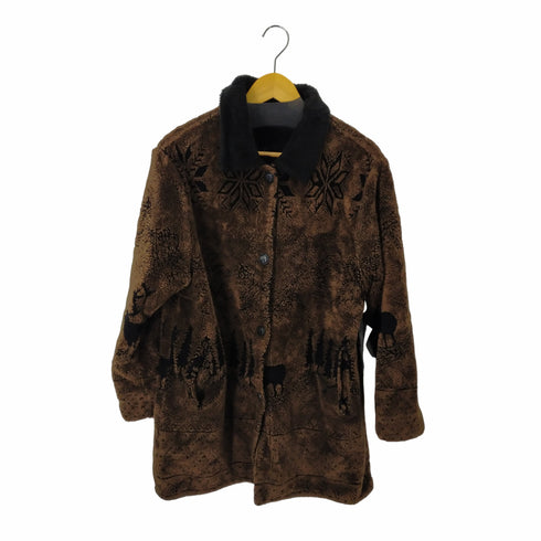 ノルディック柄バイカラーボアコート メンズ