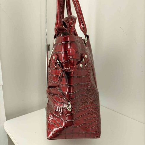 モンテロッソ Monte rosso エナメルクロコハンドバッグ レディース