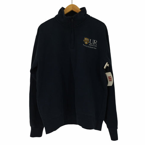 チャンピオン Champion 90-00S AUTHENTICタグ 企業ロゴ 刺繍 ハーフジップ スウェット メンズ import:L