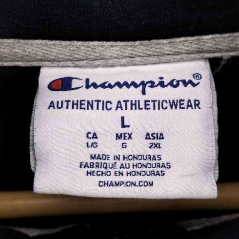 チャンピオン Champion 90-00S AUTHENTICタグ 企業ロゴ 刺繍 ハーフジップ スウェット メンズ import:L
