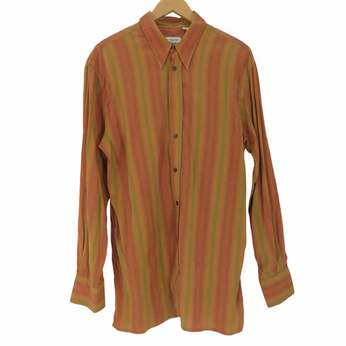 ROSS GRAISON イタリア製 シルク混 ストライプ L/S シャツ メンズ import:L