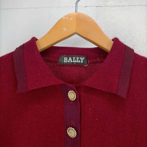 バリー BALLY 金釦 カシミアポロニット レディース