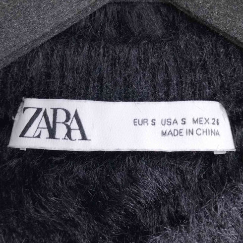 ザラ ZARA ノーカラー フェイクファーカーディガン レディース JPN:S