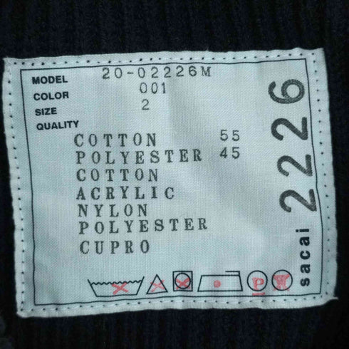 サカイ Sacai MA-1 × Wool Knit Pullover コットンポリコマンドニット メンズ JPN:2
