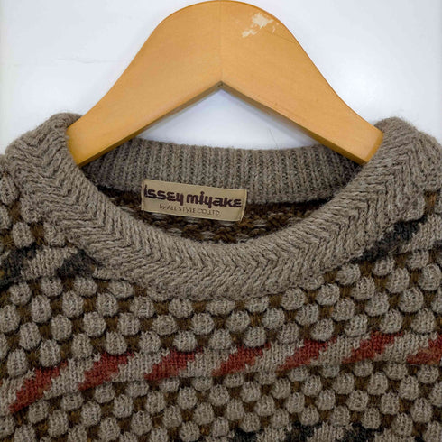 イッセイミヤケ ISSEY MIYAKE 70-80s by ALL STYLE 初期タグ ウール混 切り替え ニット メンズ