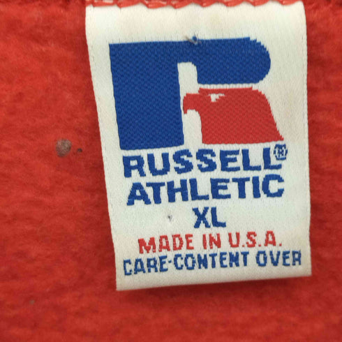 ラッセルアスレチック RUSSELL ATHLETIC 90s USA製 Vガゼット フロント刺繍裏起毛クルーネックスウェット メンズ import:XL