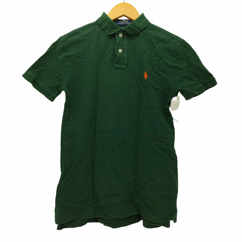 ポロラルフローレン POLO RALPH LAUREN slim fit ワンポイント鹿の子半袖ポロシャツ レディース import:S