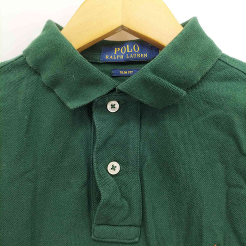 ポロラルフローレン POLO RALPH LAUREN slim fit ワンポイント鹿の子半袖ポロシャツ レディース import:S