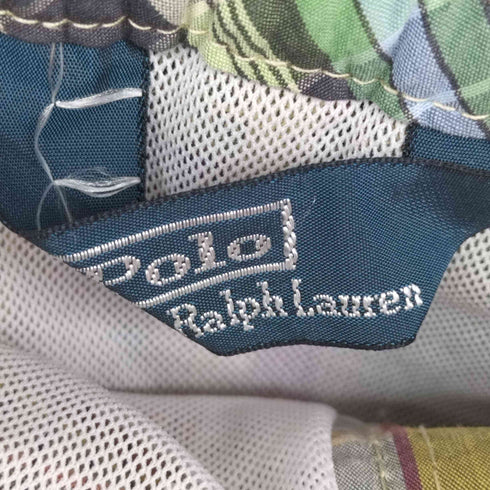 ポロラルフローレン POLO RALPH LAUREN 90s マドラスチェックパッチワーク スイムショーツ 水着 メンズ JPN:M