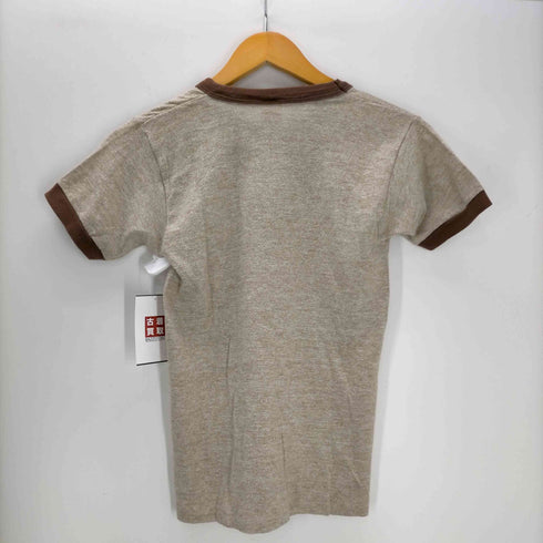 スポーツウエア Sportswear 80s USA製 NORTHWESTERN 1851 プリント リンガーTシャツ レディース import:XL