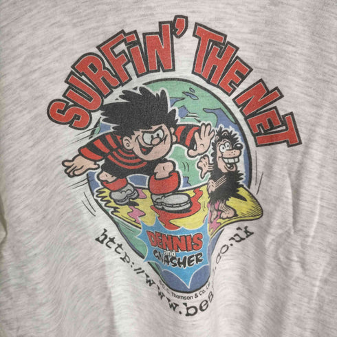 SURFiN' THE NET 染み込み キャラクタープリントTシャツ レディース