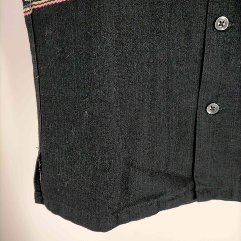 バンビーノ BAMBINO アズテック柄 S/S オープンカラーシャツ レディース JPN:1