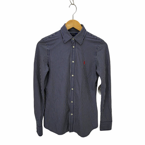 ポロラルフローレン POLO RALPH LAUREN ポニー刺繍 ストライプ ロングスリーブシャツ KINIT DRESS SHIRT レディース 160/84