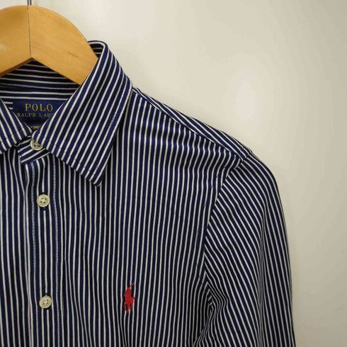 ポロラルフローレン POLO RALPH LAUREN ポニー刺繍 ストライプ ロングスリーブシャツ KINIT DRESS SHIRT レディース 160/84