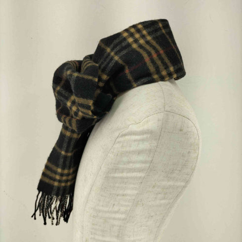 バーバリーロンドン BURBERRY LONDON イングランド製 ラムウール フリンジ ストール レディース