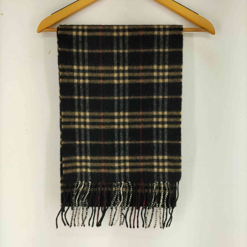 バーバリーロンドン BURBERRY LONDON イングランド製 ラムウール フリンジ ストール レディース