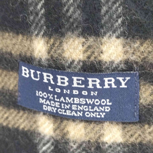 バーバリーロンドン BURBERRY LONDON イングランド製 ラムウール フリンジ ストール レディース