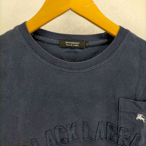 バーバリーブラックレーベル BURBERRY BLACK LABEL 刺繍ロゴクルーネックポケットTシャツ メンズ JPN:2