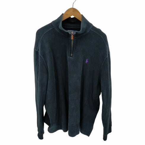 ポロバイラルフローレン Polo by RALPH LAUREN スモールポニー刺繍ハーフジップコットンニット メンズ import:XL
