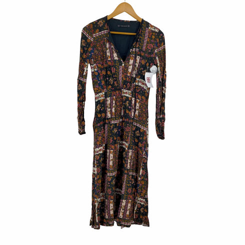 ザラ ZARA LONG PATCHWORK DRESS レディース S