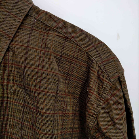 クラフトアンドバロー Croft&Barrow バングラデシュ製 コーデュロイチェックボタンダウンシャツ メンズ import:M