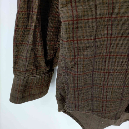 クラフトアンドバロー Croft&Barrow バングラデシュ製 コーデュロイチェックボタンダウンシャツ メンズ import:M
