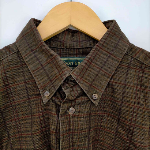 クラフトアンドバロー Croft&Barrow バングラデシュ製 コーデュロイチェックボタンダウンシャツ メンズ import:M